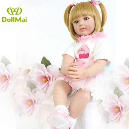 24"60cm silicone reborn baby dolls vinly princess doll adorable Toddler Time Doll for girls child gift bebe reborn menina