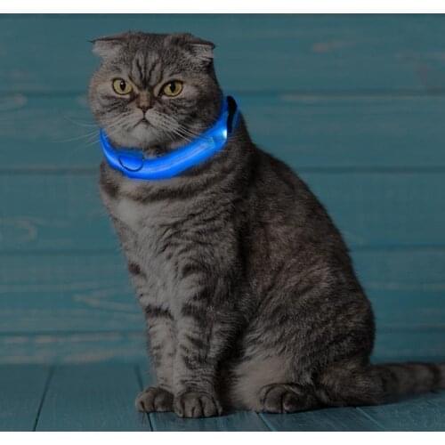 LED Nylon Dog Luminous Collar For Night Safety Portable Anti-lost Puppies Cats And Dogs Colorful Luminous Fluorescent Pet Good