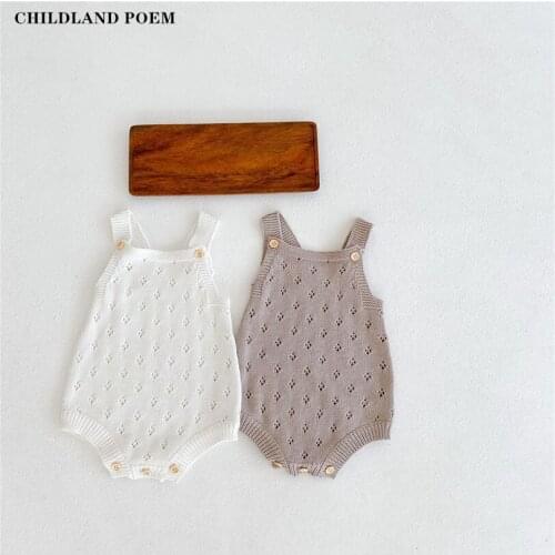 Knit Baby Clothes Summer Newborn Baby Romper Jumpsuit Hollow-out Cotton Boys Girls Romper Clothes Baby Playsuit Overalls Outfits