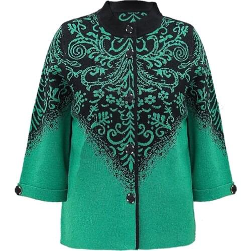 Top quality in 2017 Sweater female Womens cardigan Diamond-encrusted Christmas sweaters Mother cardigan sweater plus size coat