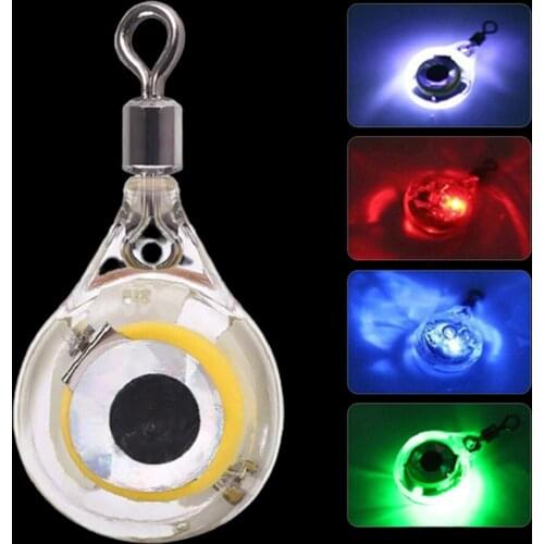 WALK FISH 1PCS 2.3g 2.5cm Fishing Lure LED Night Light Deep Drop Underwater Eye Shape Fishing Bait Luminous Lure Attracting Fish