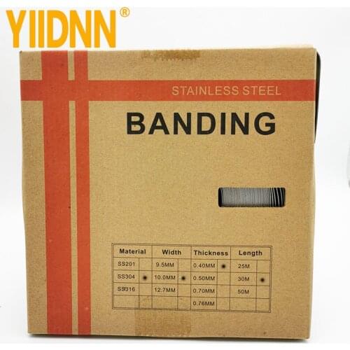 YIIDNN Type 304 Stainless Steel Lite Gauge Band, 3/8 inch Wide x0.016" Thick x 100' Foot roll,10mm*0.4mm*30m
