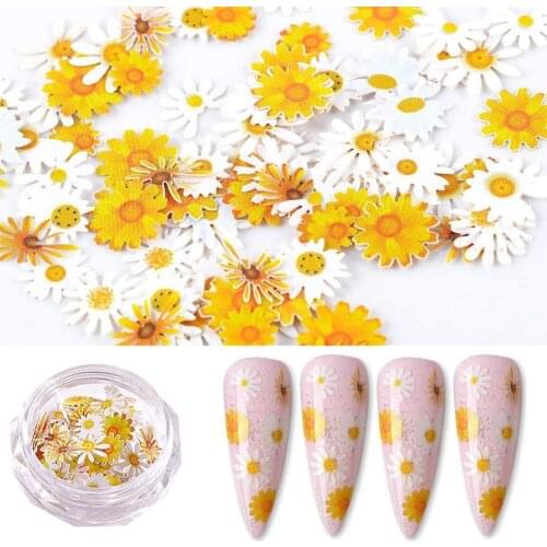 1 Box 50pcs Nail Color Flower Star Wood Pulp Sheet Mixed Jewelry Animal Patch Fashion Decoration Alphabet Nail Flower Color F2G5