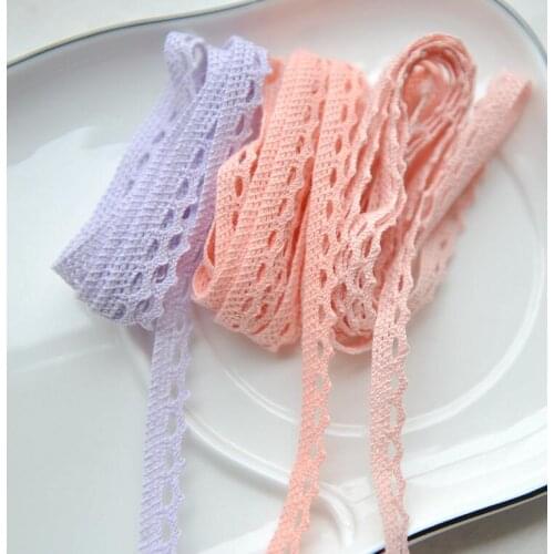 10 meters Violet Shrimp Pink Beautiful Cotton Lace Trims Cotton Lace Fabric DIY Patchwork Sewing Handmade Materials Accessories