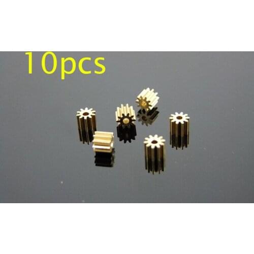 10 Pcs 102A Brass Gear 10T 0.5M Metal Gear Pinion Fit 2mm Shaft OD 6mm For DIY RC Car/Airplane/Boat Models