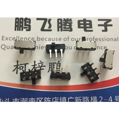 10PCS/lot SLM-22-610R-1 Japanese gods small toggle switch 6 feet 2 gears horizontal in-line double row side slide power switch