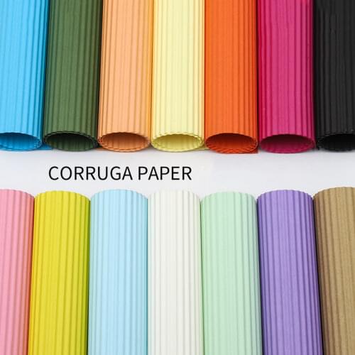 20pcs Monochrome Corrugated Paper Flower Wrapping Art Paper Gift Packaging Material Flower Shop Craft Paper