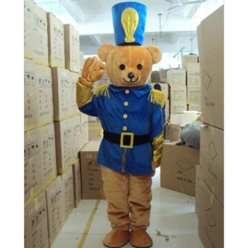 2019 Military Uniform Bear Mascot Costume Cosplay Panda Adult Halloween Dress us Interesting Funny Cartoon Character Clothing