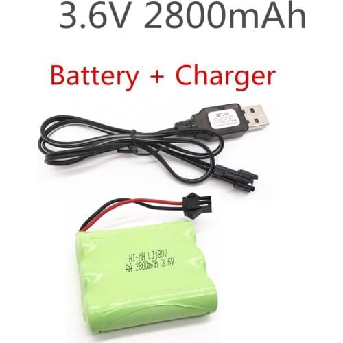 3.6v 2800mah ni-mh battery with USB Charger nimh battery pilas recargables 3.6v pack aa size ni mh for rc car toy tools model