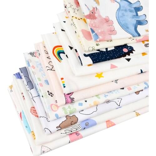 40*50cm 1pc 100% Cotton Fabric Printed Cloth Sheets Cartoon Animals DIY Clothes Supplies Home Textile Patchwork Handmade Crafts