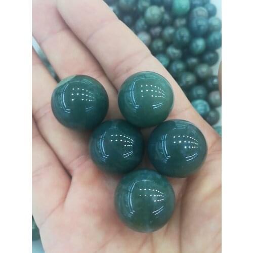5 PC Pure natural crystal light green agate ball aura healing