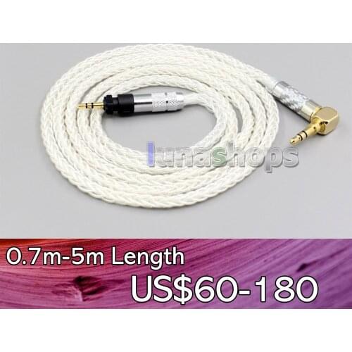 LN006784 4.4mm XLR 2.5mm 99% Pure Silver 8 Core Earphone Cable For Shure SRH840 SRH940 SRH440 SRH750DJ Philips SHP9000 SHP8900