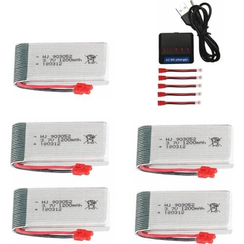 3.7V 1200mAh 903052 lipo battery for Syma X5HC X5HW X5UW X5UC RC Quadcopter Spare Parts 903052 3.7V drone battery Charger set