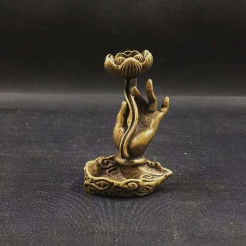 Pure copper backflow incense Buddha hand lotus brass incense frame incense Zen tea ceremony table tea table furnishings
