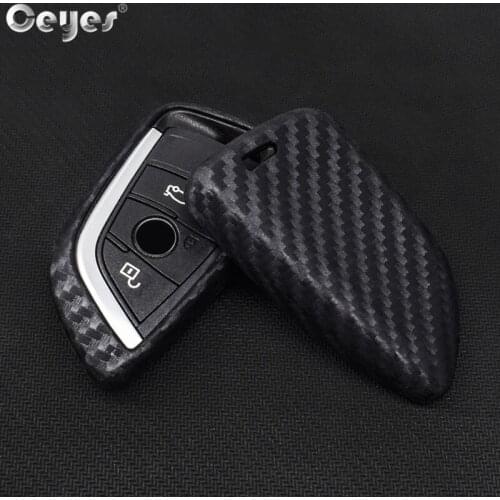 Ceyes Car-Styling Auto Carbon Fiber Lines Remote Key Covers Shell Case For Bmw 5 Series X1 X5 X6 218i F48 2016 2014 Accessories