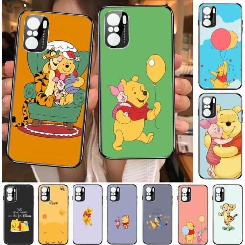 Winnie Pooh Phone Case For xiaomi redmi POCO F1 F2 F3 X3 Pro M3 9C 10T Lite NFC Anime Black Cover Silicone Back Prett mi 10 ultr