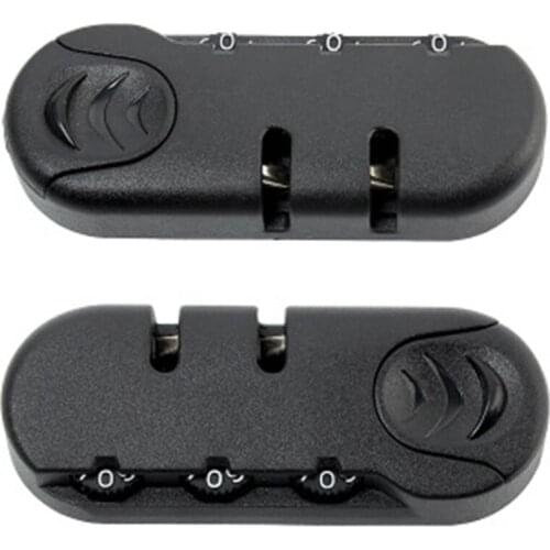 Black 3 Digit Combination Padlock For Travel Luggage Suitcase Code Lock Fixed Lock Anti-theft Bag Accessories Lock Pull Chain