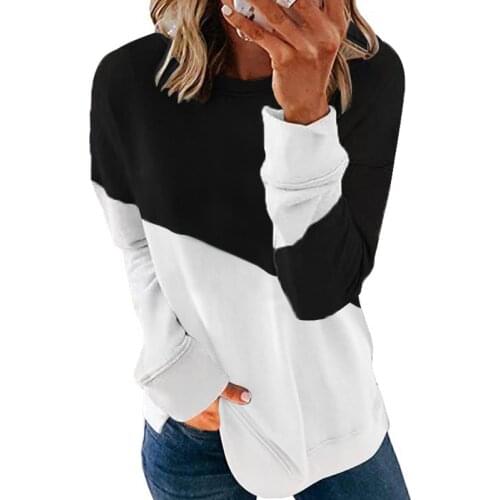 Patchwork T-shirt Women Long Sleeve Tops Tee 2021 Spring Autumn T Shirt Women Clothes Printing Bottoming T Shirt For Women 2XL