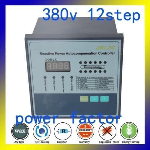 JKL5CF 380V 12 step power factor controller power factory relay for intelligent power capacitor