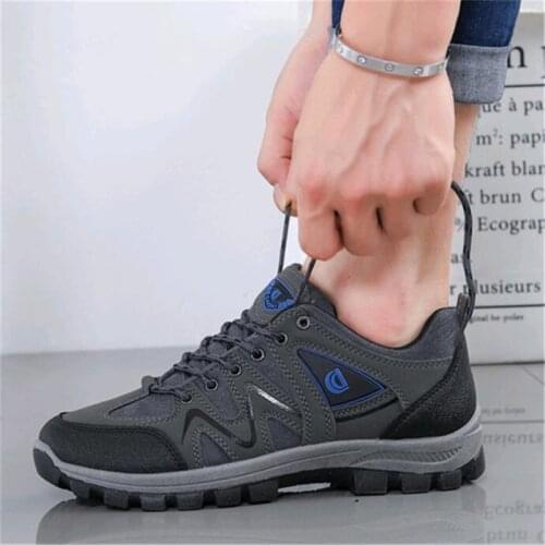 JXGXSX Autumn Male Outdoor Waterproof Non-slip Sneakers Men Lightweight Breathable Trekking Men Work Shoes Wear Slip Desert Boot