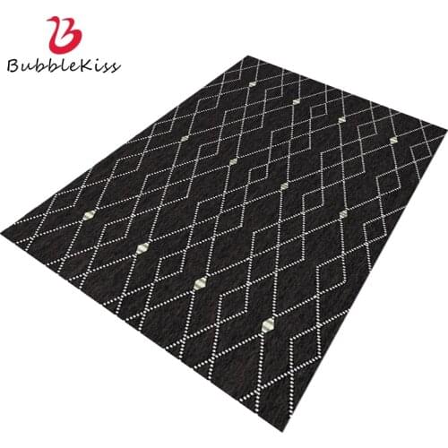 Bubble Kiss Carpets For Living Room Moroccan Style Floor Mats Diamond Pattern Rug Home Black White Geometric Bedroom Area Pad