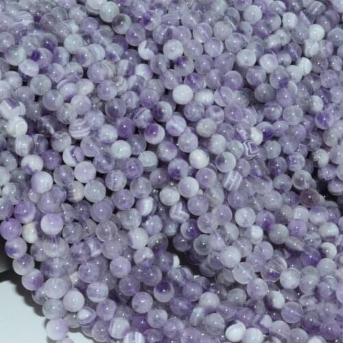 Natural Lace Amethyst Loose Round Beads 6mm