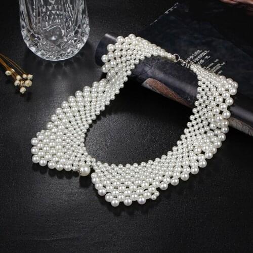 Trendy jewellery pearl beads necklaces detachable False Collar collar women necklace fine jewelry choker necklace pendent