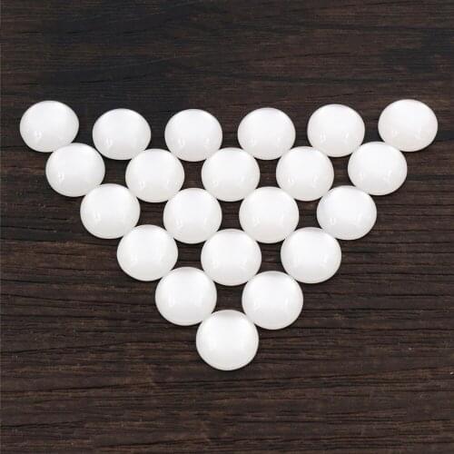 New Fashion 40pcs 10mm White Color Flat Back Resin Cabochons Cameo V6-27