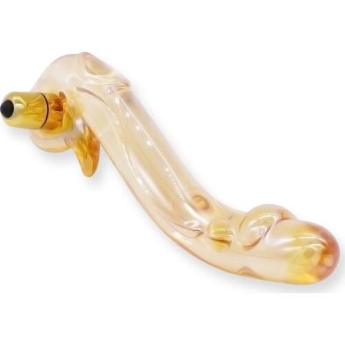 DOMI Newest 19cm Waterproof Vaginal Massager Adult Toys Anal Sex Shop Sex Toy Vibrators Dildo Glass