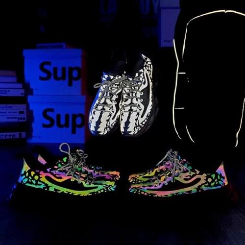 2021 New Reflective Mens Running Shoes For Women Casual Blade Sneakers Breathable Sport Training Walking Shoes Zapatillas Hombre