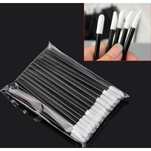 New Arrival 50pcs pack Disposable Cosmetic Lip Brush Lipstick Gloss Wands Applicator Makeup Tool Brush