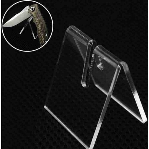 Transparent Acrylic Folding Knife Display Stand Pocket Knives Small Showcase Post Cards Plates Collectible Holder Rack Holders