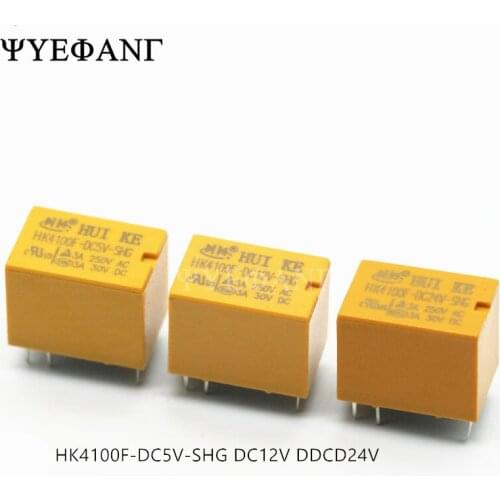 5PCS relay HK4100F-DC24V-SHG HK4100F-DC12V-SHG HK4100F-DC5V-SHG 6 pin 3A 5V/12V/24V