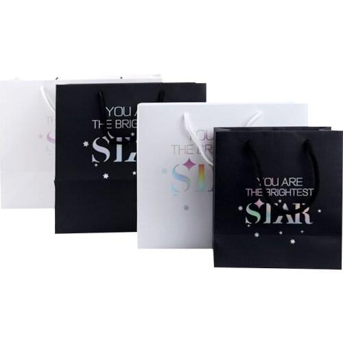 RANO RN1030 10Pcs customized into exquisite starry sky tote bag, gift packaging bag, paper tote bag, clothing hand bag