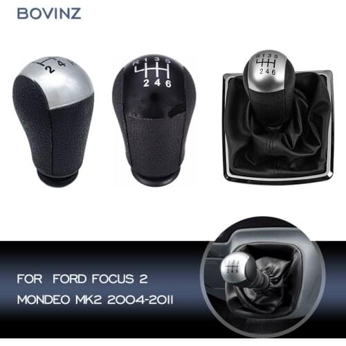 5/6 Speed Gear Shift Knob Shifter Lever Pen Gaitor Boot Cover For Ford Focus 2 Mondeo MK2 2004 2005 2007 2008 2009 2010 2011