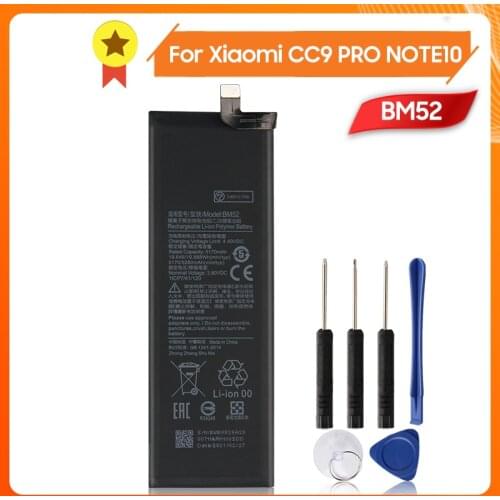 Xiao Mi Mobile Phone Battery Xiaomi BM52 for Xiaomi CC9 PRO NOTE10 Note10 Pro 5260mAh BM52 Original Replacement Battery + Tool