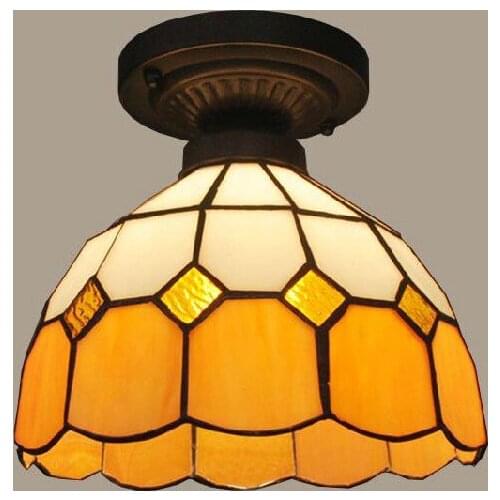 Mediterranean Tiffany ceiling light stained glass porch balcony bathroom kitchen ceiling lamp 110-240V