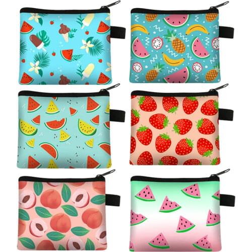 ALL Fruits Coin BAG - Small New Watermelon strawberry Print Coin Purse Wallet Pouch kids Coin BAG Pouch Wallet
