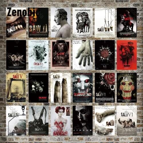 Horrible Wall Stickers Metal Sign Plate Vintage Metal Poster Film Tin Sign Man Cave Wall Decor Plaques Plates Home Decoration