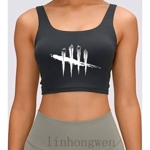 Printed Funny Casual Women Tank Top Dead By Daylight White Crop Top Summer Style Letter Round Neck Fitness