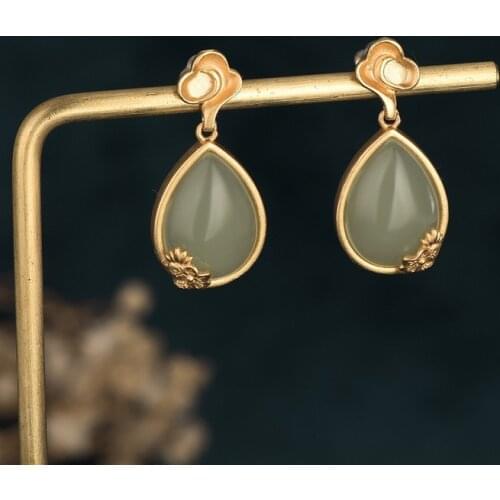 Retro Cloud Green Drop Earrings for Women Tassel Vintage Palace Ethnic Dating Jewelry 2021 Trend Fashion Earring Friends Gift M4