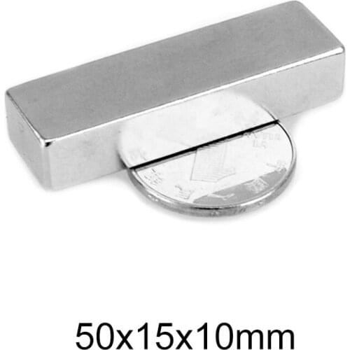 1/2/5PCS 50x15x10mm Strong Neodymium Magnet sheet 50mm x 15mm Block Permanent Magnets 50x15x10 Powerful Search Magnet 50*15*10