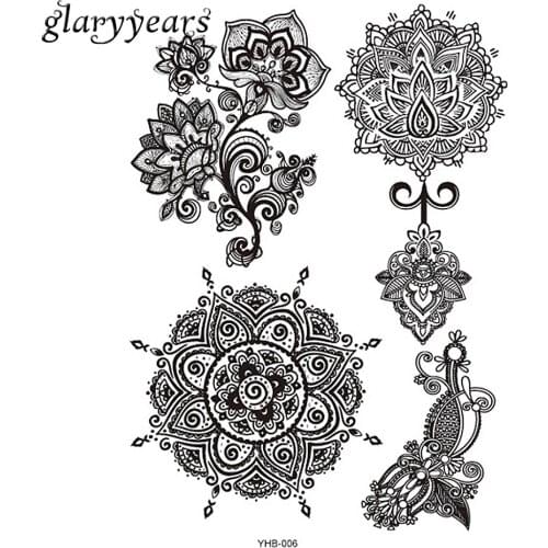 1 Piece Classic Black Flower Lace Fake Jewelry Tattoo BYHB-006 Women Back Arm Sexy DIY Body Art Temporary Tattoo Sticker Product