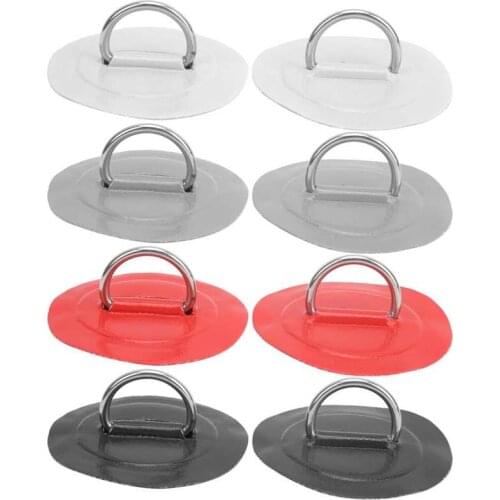 4PCS 8cm Stainless Steel D Ring Pad/Patch for PVC Inflatable Boat Raft Dinghy Canoe Kayak Surfboard Tie Down