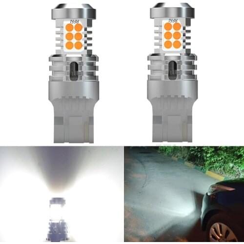 2x 1156 1157 BAU15S 7443 7444 T20 W21/5W LED Light For Lada Kalina Granta Vesta DRL LED Bulbs 12V 6500K White Red Super Bright