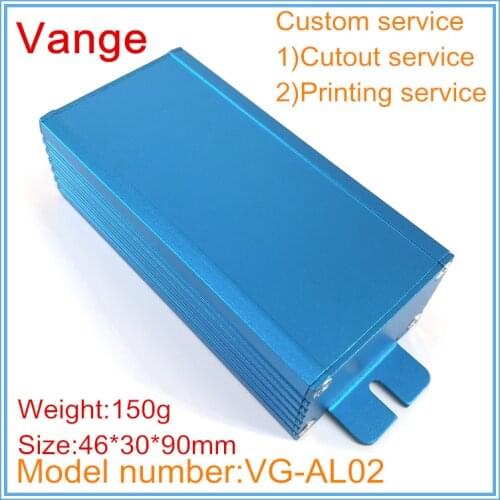 4pcs/lot injected extrusion electronic case 6063-T5 Aluminum enclosure box diy 46.2*29.6*90mm for wifi repeater product
