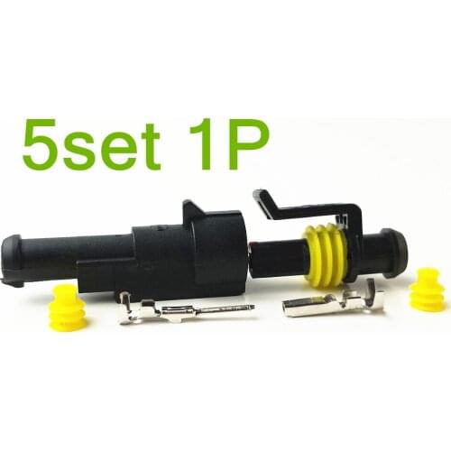 5 sets Kit 1 Pin Waterproof Electrical Wire Cable automotive Connector Plug for car