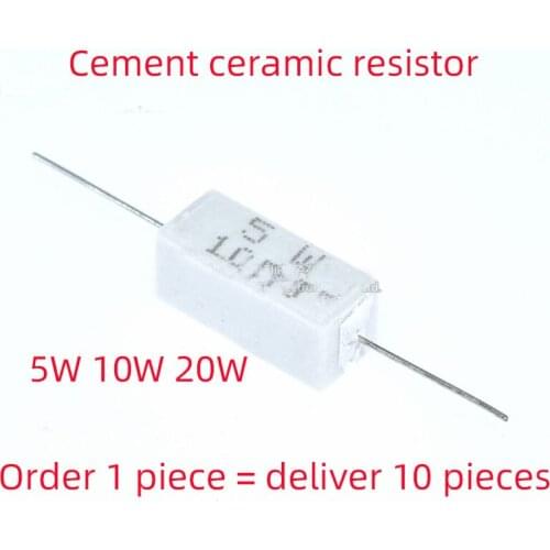 5W 10W 20W cement resistance 0.1R 0.5R 5R 10R 15R 20R 100R 10pcs/lot