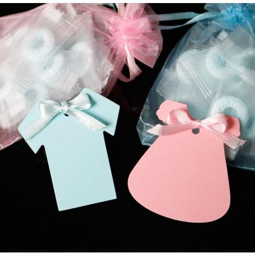 50pcs Paper Gift Tags Creative Dress Blank Paper Hang Tags DIY Handmade Label for Baby Birthday Party Wedding Decoration