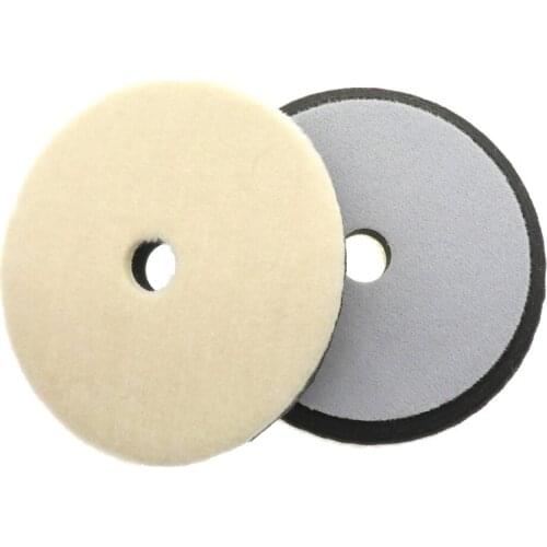 6 Inch 150mm Knitted Wool Pad Short-Nap with foam cushion for Rotary & DA Polisher (Pack of 1)